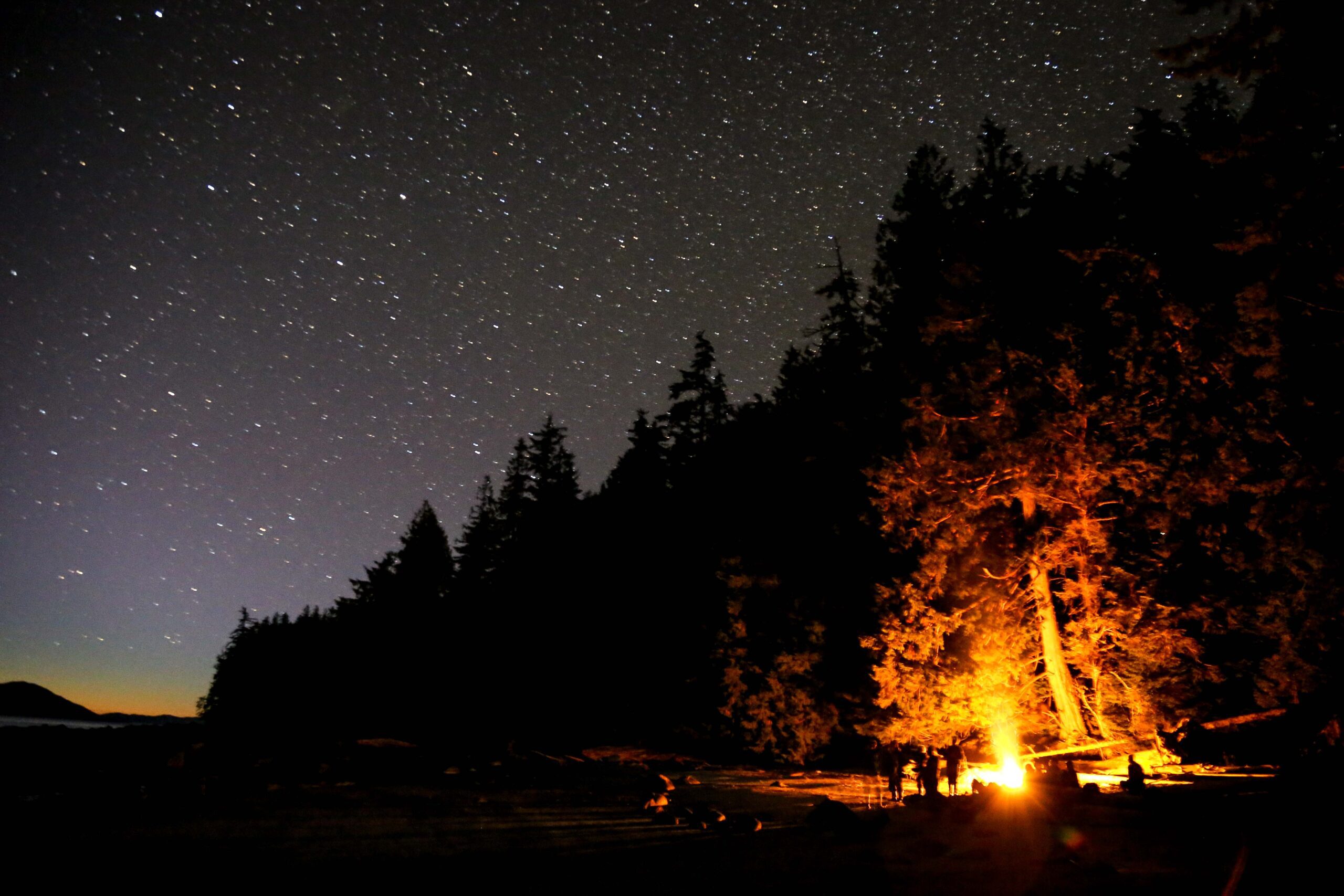 Beach fire under the stars - Brandon Harvey Photography