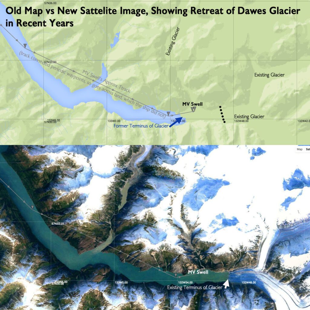 Dawes Glacier, Endicott Arm, showing retreat