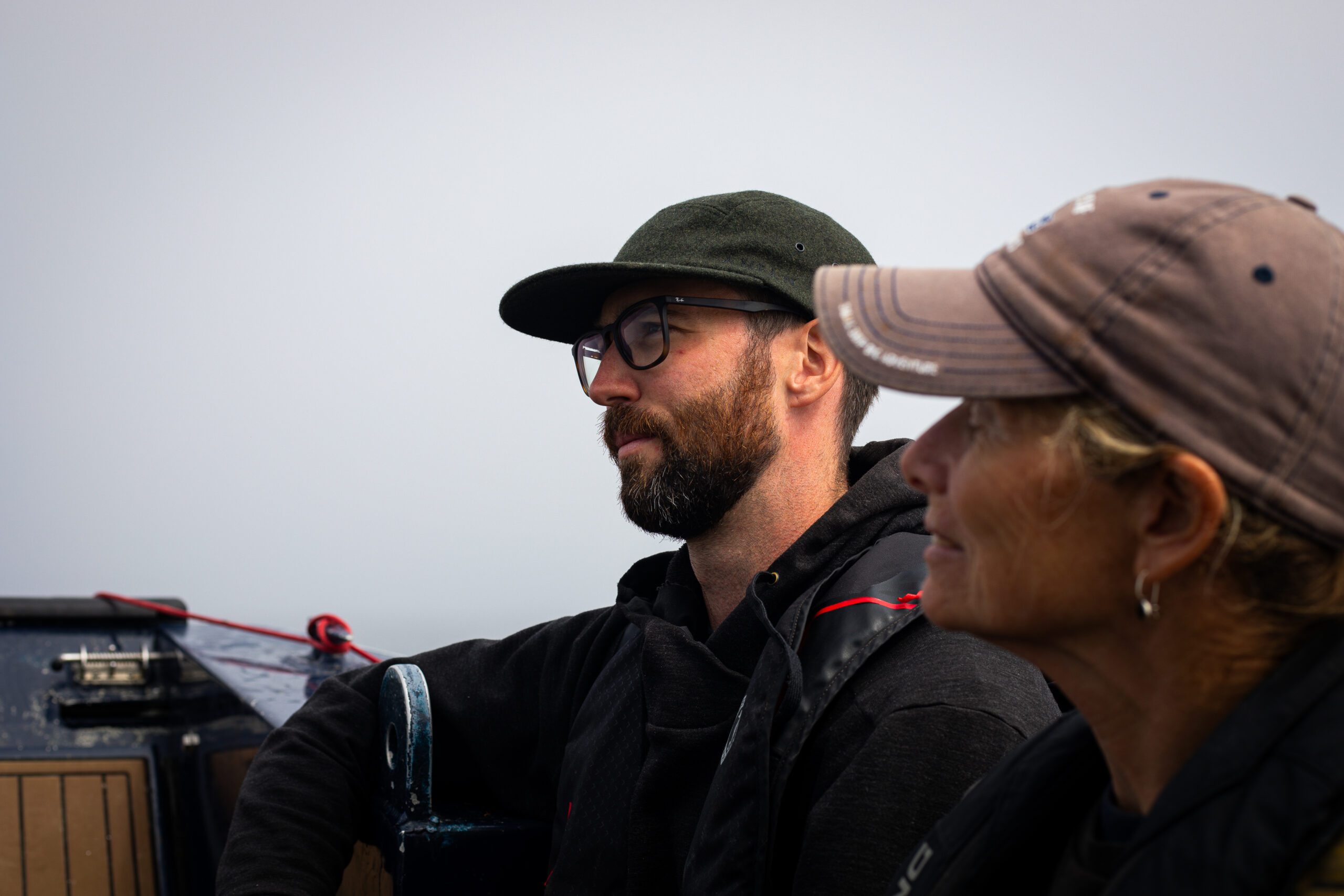 Portrait of Ethan Browne, crew member, on a Maple Leaf Adventures tender.